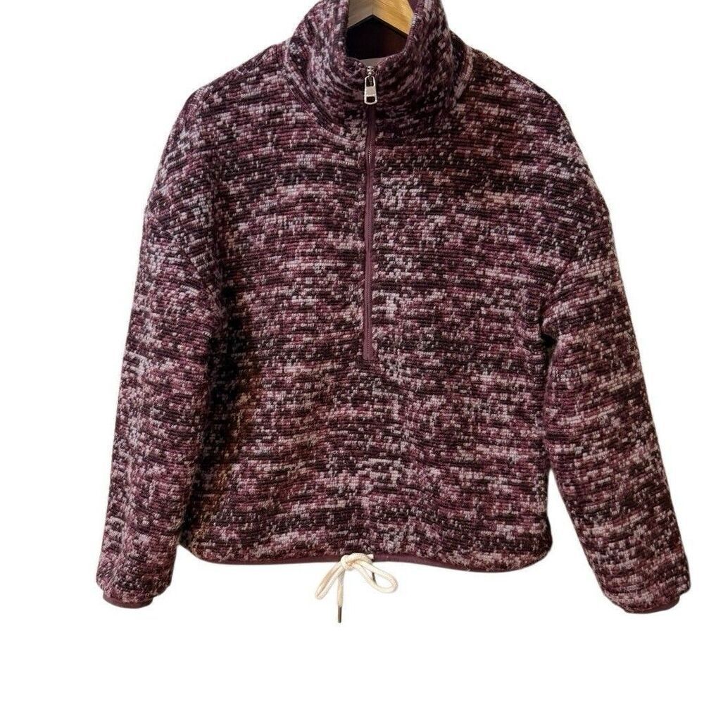 Varley Bailey Half Zip Women's Small Fleece Pullover Speckle Mauve Wool Blend - Picture 6 of 10